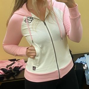 Pink Color Block Harley-Davidson Zip Hoodie